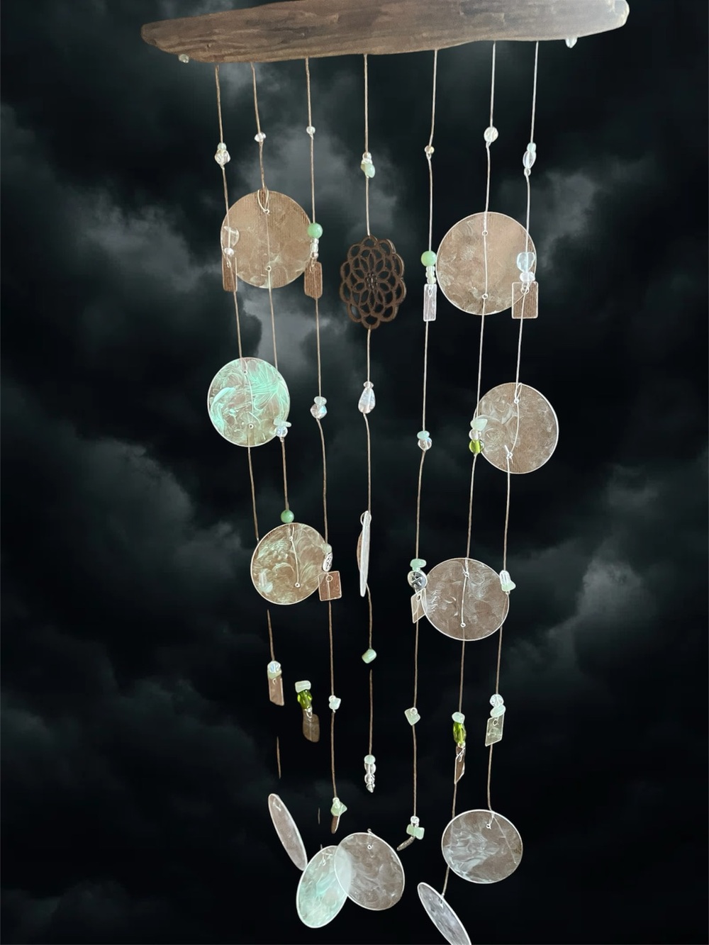 Ethereal Mandala Mobile Gentle Symphony of Acrylic Disks, Mica, beads suncatcher